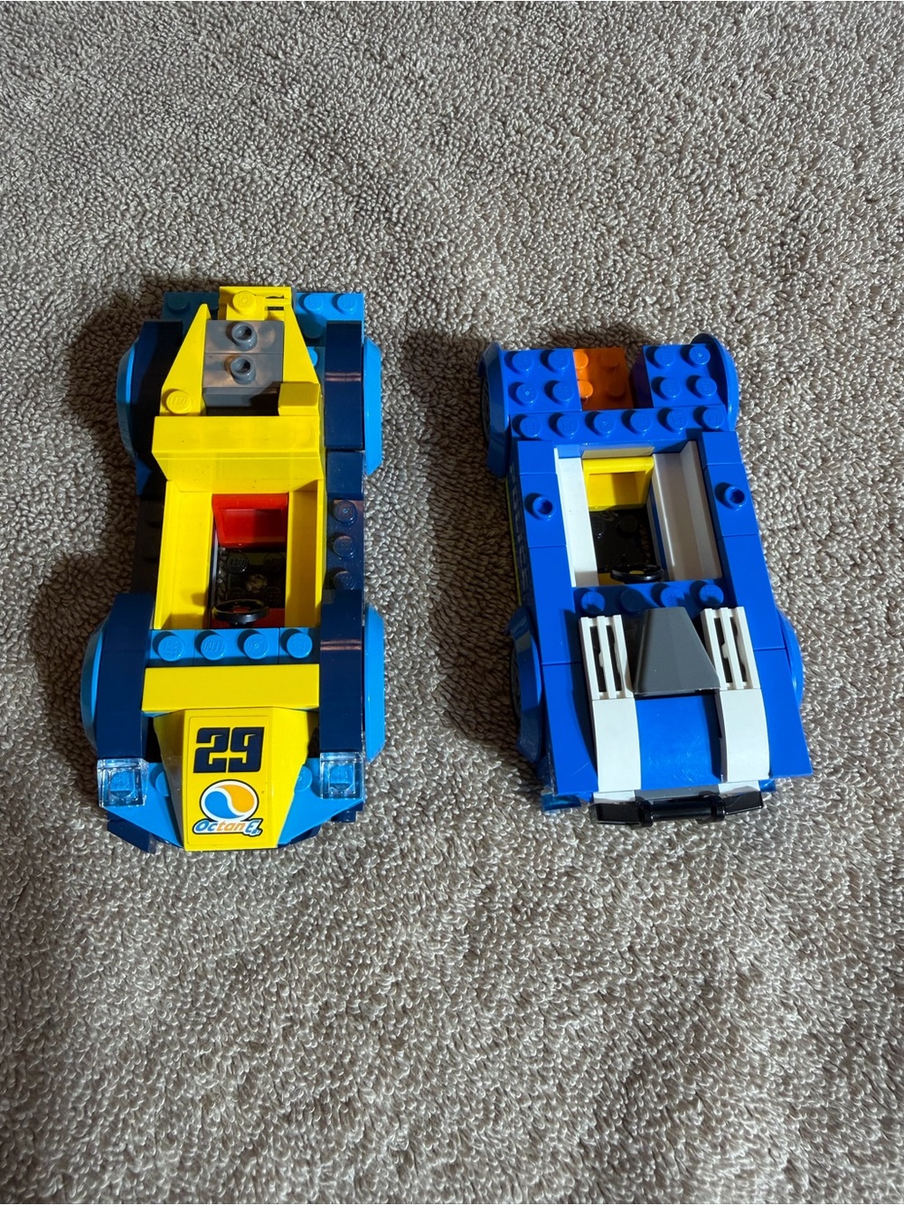 Lego Police and race car blue and Yellow